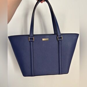 SOLD. Kate Spade Newbury Lane Briar Large Tote Navy Blue Saffiano Leather Bag